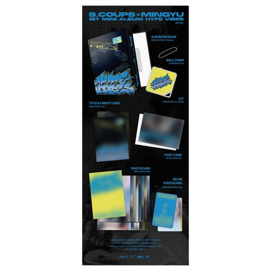 Contenu complet de l'album S.COUPS X MINGYU HYPE VIBES version KIT – cartes, QR, kit album, photocard, import officiel K-pop