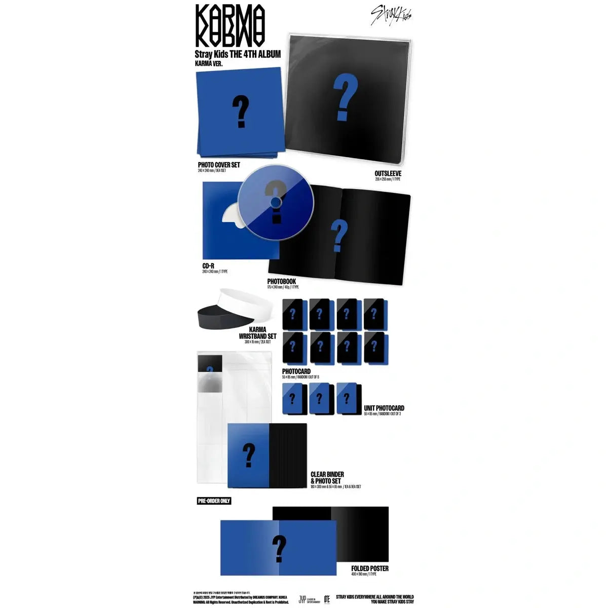 Contenu de l’album Stray Kids KARMA Photobook Ver. – CD, photobook, photocards, poster, bracelet et plus – 4th Album officiel