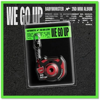 BABYMONSTER WE GO UP Mini Beam Keyring – photobook selfie inclus, stickers et QR code – version officielle YG 2025
