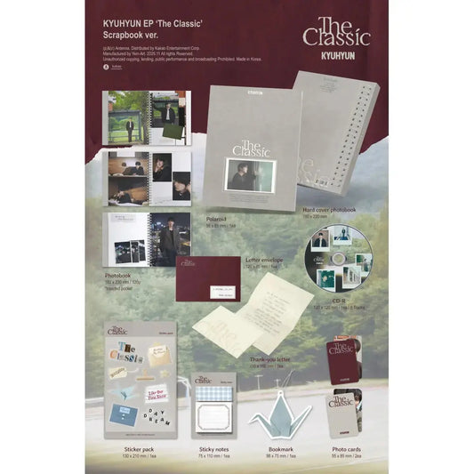 KYUHYUN The Classic Scrapbook Ver contenu album officiel SM Entertainment photobook photocards inclusions