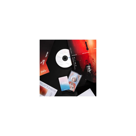 Contenu complet du coffret TXT After Glow Ver – CD, photocard, star card, poster et stickers officiels