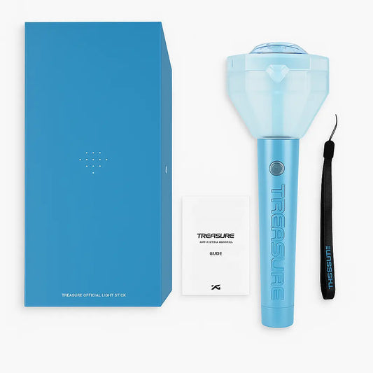 Lightstick TREASURE officiel complet – boîte, dragonne et guide inclus – fanlight K-pop certifié YG Entertainment